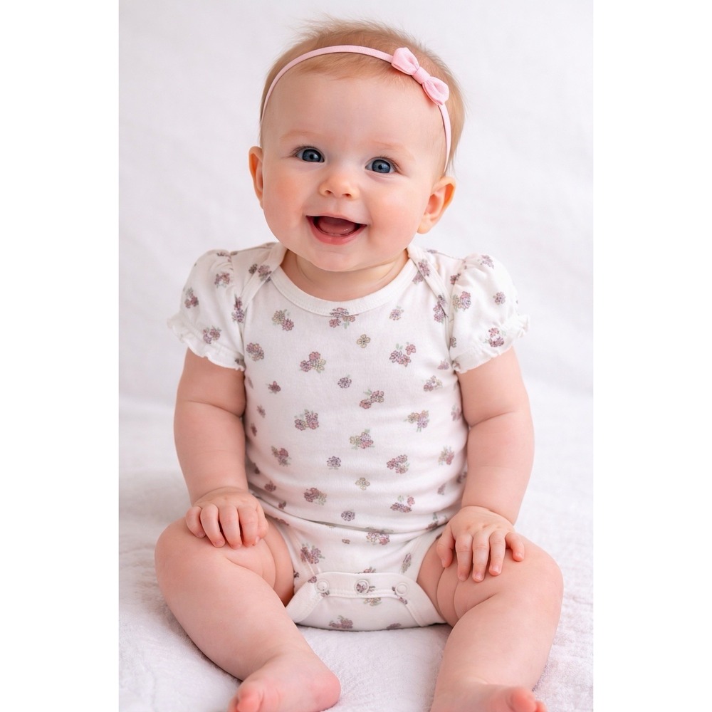 Carter's Baby Girl Bodysuit Set of 3, Yellow Pink And White 0-3 Months